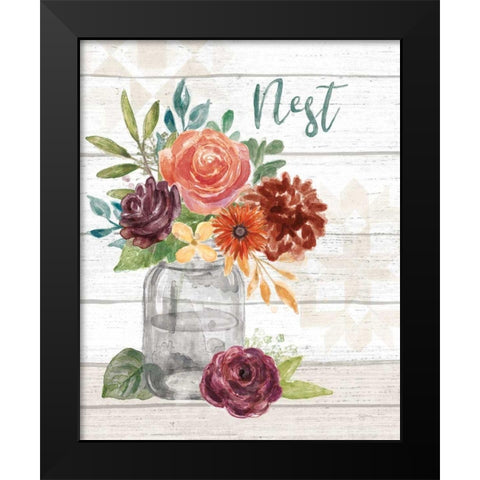 Flower Fest VI Black Modern Wood Framed Art Print by Urban, Mary