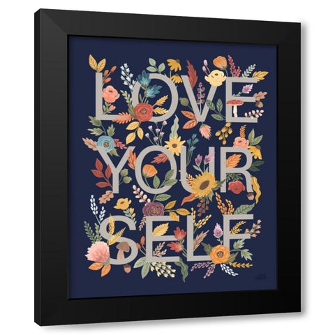 Harvest Garden IV Navy Black Modern Wood Framed Art Print with Double Matting by Marshall, Laura