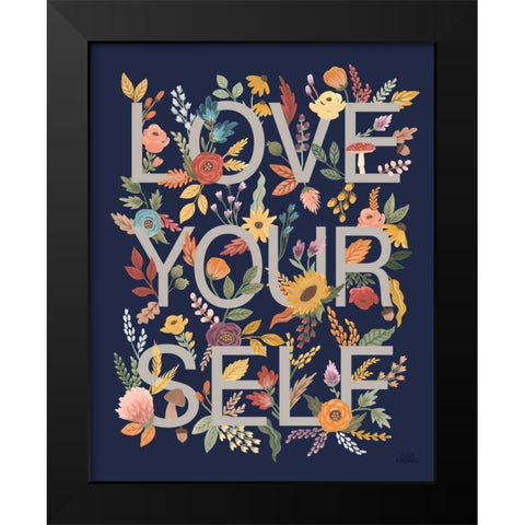 Harvest Garden IV Navy Black Modern Wood Framed Art Print by Marshall, Laura