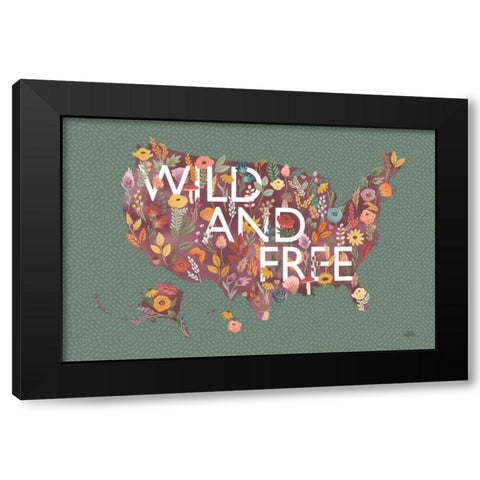 Harvest Garden USA Green Black Modern Wood Framed Art Print with Double Matting by Marshall, Laura