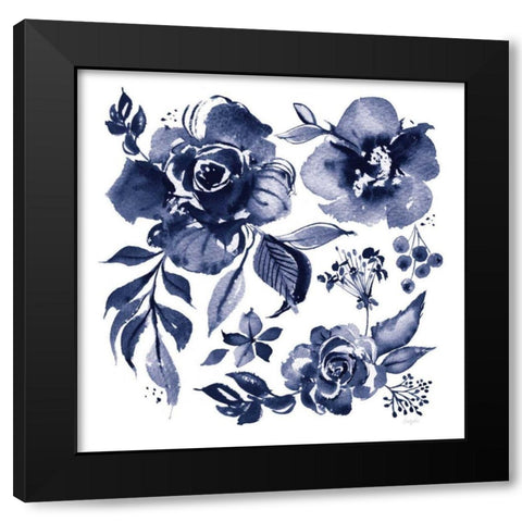 Delft Delight III DB No Words Black Modern Wood Framed Art Print by Rice, Kristy