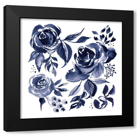 Delft Delight IV DB No Words Black Modern Wood Framed Art Print by Rice, Kristy