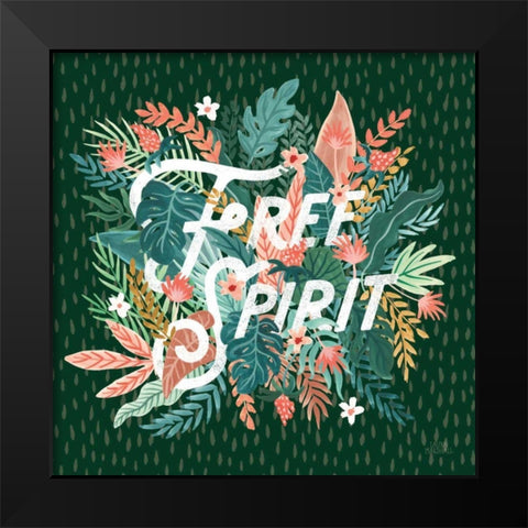 Jungle Hangout IV No Sloth Emerald Green Black Modern Wood Framed Art Print by Marshall, Laura