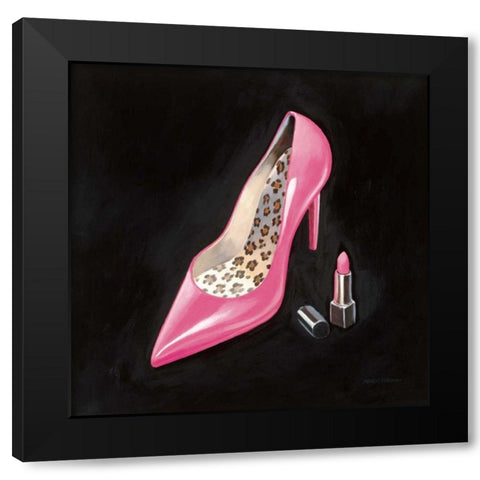 The Pink Shoe II Crop Black Modern Wood Framed Art Print with Double Matting by Fabiano, Marco