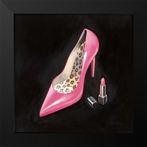 The Pink Shoe II Crop Black Modern Wood Framed Art Print by Fabiano, Marco