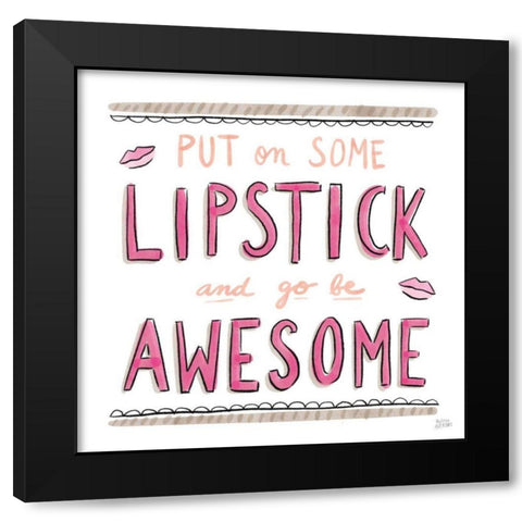 Awesome Lipstick Black Modern Wood Framed Art Print by Averinos, Melissa