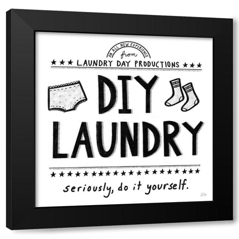 DIY Laundry Black Modern Wood Framed Art Print with Double Matting by Averinos, Melissa