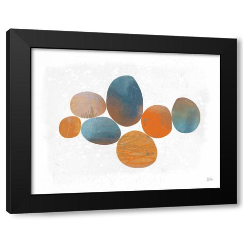 Collage Stones Black Modern Wood Framed Art Print with Double Matting by Averinos, Melissa