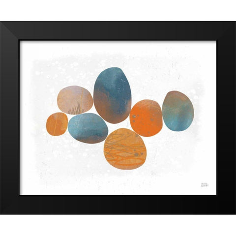 Collage Stones Black Modern Wood Framed Art Print by Averinos, Melissa