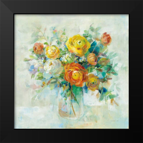 Blooming Splendor I Black Modern Wood Framed Art Print by Nai, Danhui