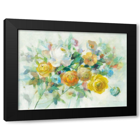 Blooming Splendor II Black Modern Wood Framed Art Print with Double Matting by Nai, Danhui