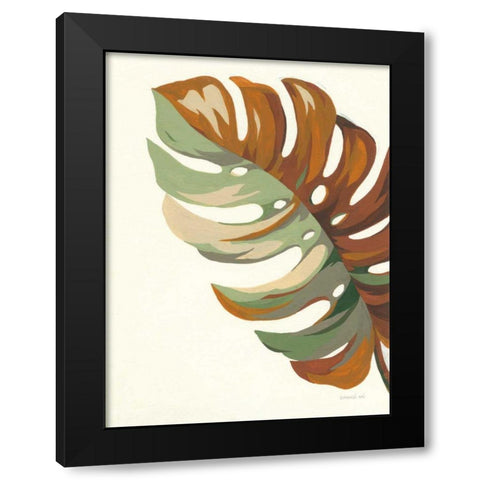 Retro Big Leaf III Black Modern Wood Framed Art Print with Double Matting by Nai, Danhui