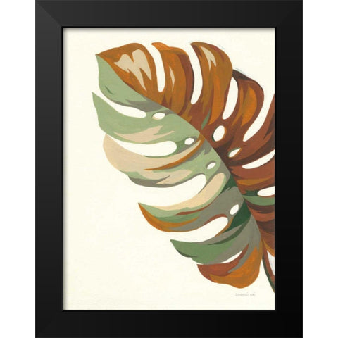 Retro Big Leaf III Black Modern Wood Framed Art Print by Nai, Danhui