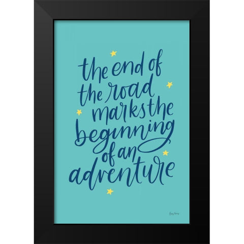 Graduation III Aqua Black Modern Wood Framed Art Print by Thorns, Becky