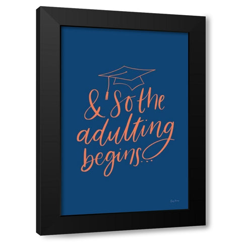 Graduation IV Blue Black Modern Wood Framed Art Print with Double Matting by Thorns, Becky