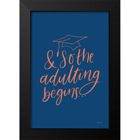 Graduation IV Blue Black Modern Wood Framed Art Print by Thorns, Becky