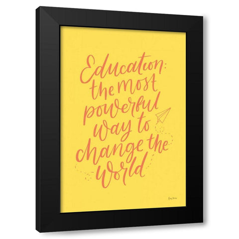 Teachers II Yellow Black Modern Wood Framed Art Print with Double Matting by Thorns, Becky