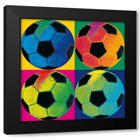 Ball Four Soccer Crop Black Modern Wood Framed Art Print by Wild Apple Portfolio