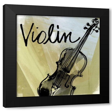 Violin Black Modern Wood Framed Art Print by Tavoletti, Anne