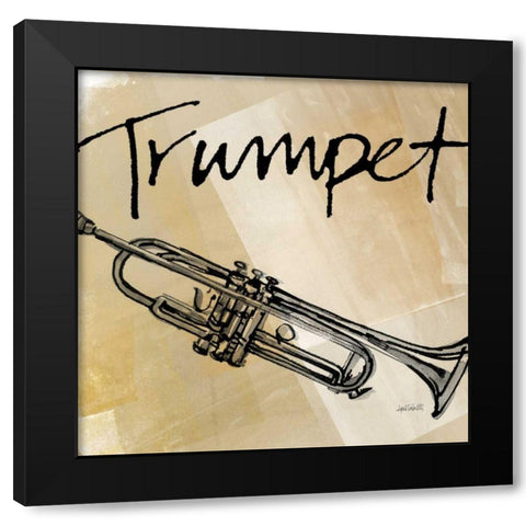 Trumpet Neutral Black Modern Wood Framed Art Print by Tavoletti, Anne