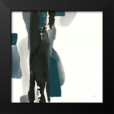 Black and Dark Teal II Black Modern Wood Framed Art Print by Paschke, Chris