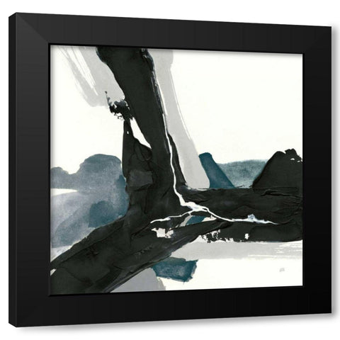 Black and Dark Teal III Black Modern Wood Framed Art Print with Double Matting by Paschke, Chris