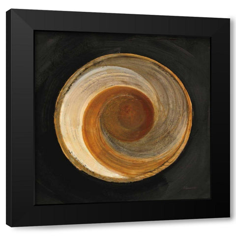 Woven Beauty I on Black Black Modern Wood Framed Art Print with Double Matting by Hristova, Albena