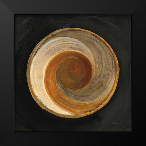 Woven Beauty I on Black Black Modern Wood Framed Art Print by Hristova, Albena