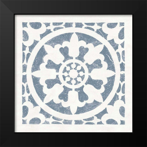 Hacienda Tile II Bluestone Black Modern Wood Framed Art Print by Hershey, Moira