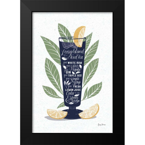Fruity Cocktails II Navy Black Modern Wood Framed Art Print by Thorns, Becky