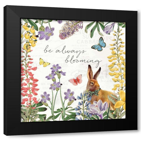 Easter Garden III Bow Tie Black Modern Wood Framed Art Print by Pertiet, Katie