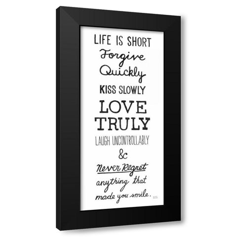 No Regrets Black Modern Wood Framed Art Print by Mullan, Michael