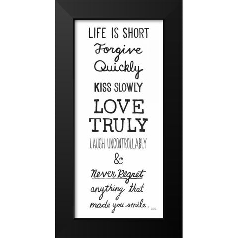 No Regrets Black Modern Wood Framed Art Print by Mullan, Michael