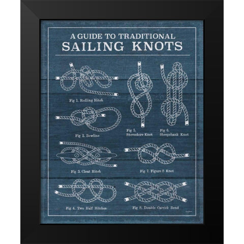 Vintage Sailing Knots XIII Black Modern Wood Framed Art Print by Urban, Mary