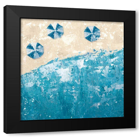 Beach Days Blue Black Modern Wood Framed Art Print by Adams, Sarah