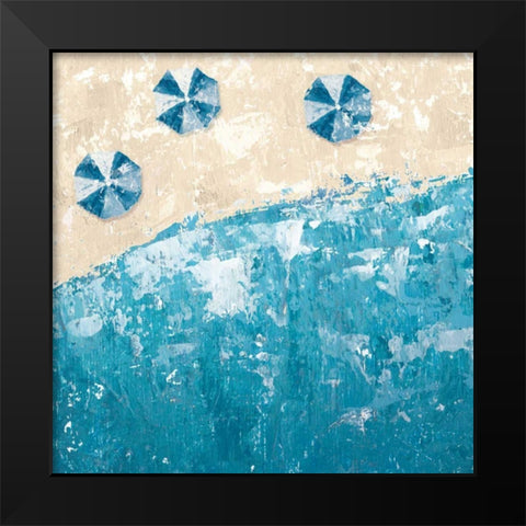 Beach Days Blue Black Modern Wood Framed Art Print by Adams, Sarah