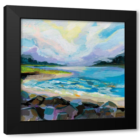 The Coastline Black Modern Wood Framed Art Print with Double Matting by Vertentes, Jeanette