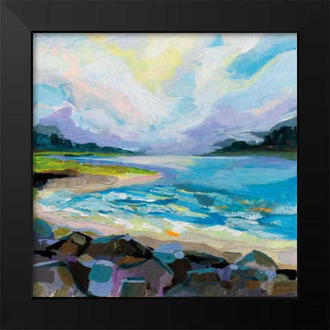 The Coastline Black Modern Wood Framed Art Print by Vertentes, Jeanette