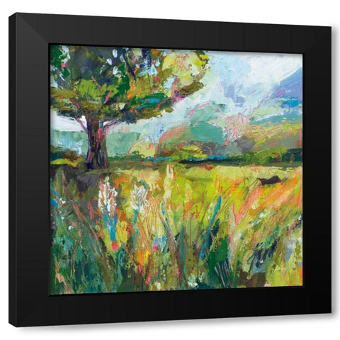 Wildflowers Black Modern Wood Framed Art Print by Vertentes, Jeanette