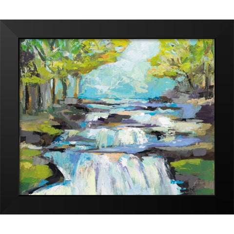 The Waterfall Black Modern Wood Framed Art Print by Vertentes, Jeanette