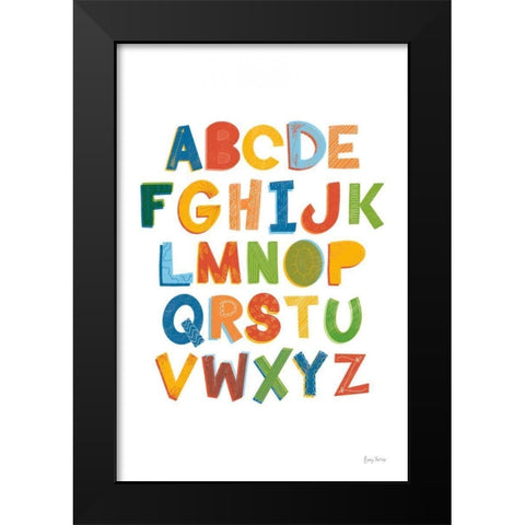Colorful Alphabet Black Modern Wood Framed Art Print by Thorns, Becky