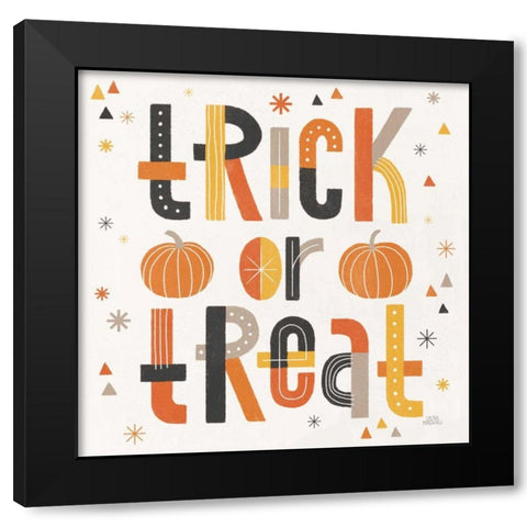 Retro Halloween II Black Modern Wood Framed Art Print by Marshall, Laura