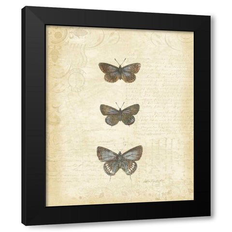 Botanical Butterflies II Black Modern Wood Framed Art Print with Double Matting by Pertiet, Katie