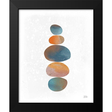 Collage Stones III Black Modern Wood Framed Art Print by Averinos, Melissa