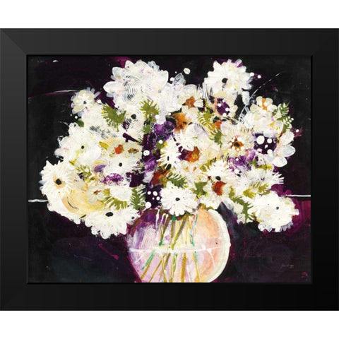 Daisy Vase Black Modern Wood Framed Art Print by Griggs, Jan