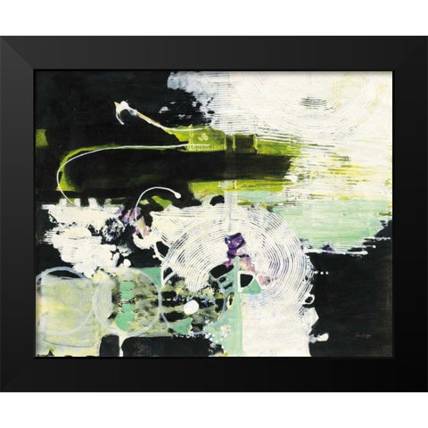 Green White and Black Black Modern Wood Framed Art Print by Griggs, Jan