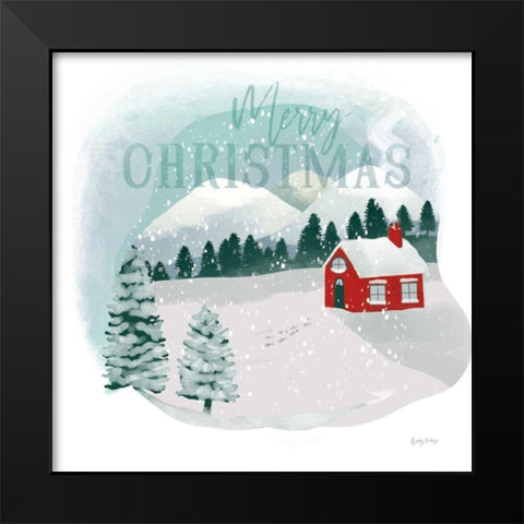 Winter Wonderland III Merry Christmas Black Modern Wood Framed Art Print by Thorns, Becky
