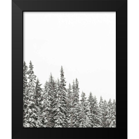 Gold Lake Trees Black Modern Wood Framed Art Print by Marshall, Laura