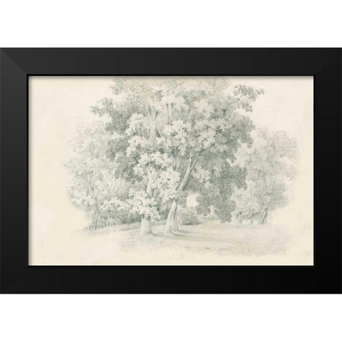 Edge of the Woods Sketch Black Modern Wood Framed Art Print by Wild Apple Portfolio