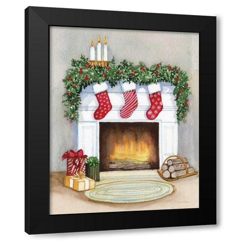 Night Before Christmas V No Cat Gray Crop Black Modern Wood Framed Art Print by McKenna, Kathleen Parr